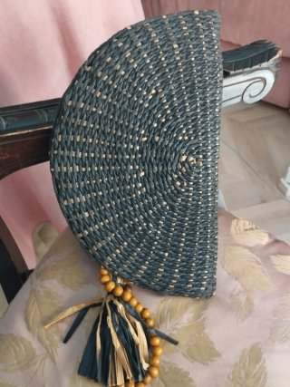 Bolso de mano Zara azul y beige