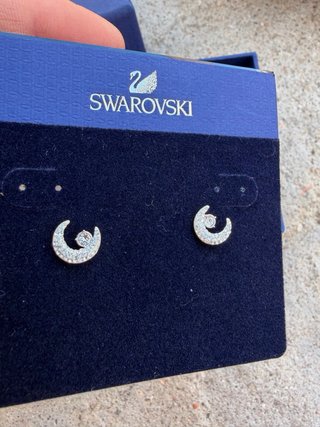 Pendientes Swarovski Luna Plata