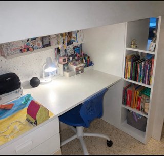 Litera alta con escritorio y armario