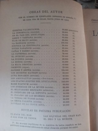 Colección completa de V. Blasco Ibañez
