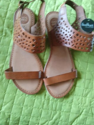 Sandalias planas de cuero mujer T37