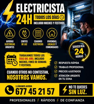 Servicio de Electricista 24H