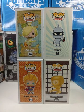 Pack 4 Funko Pop: Sangoro, Bender, Super Hercule,