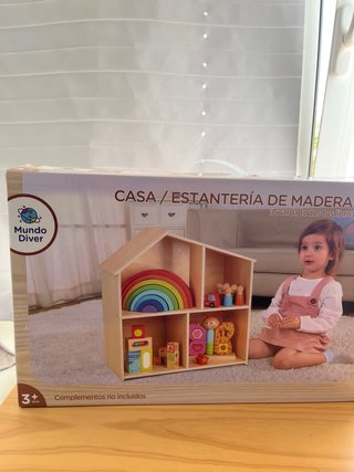 Casa Estantería Madera 2 en 1