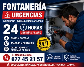 Servicio de Fontanería Urgente 24/7