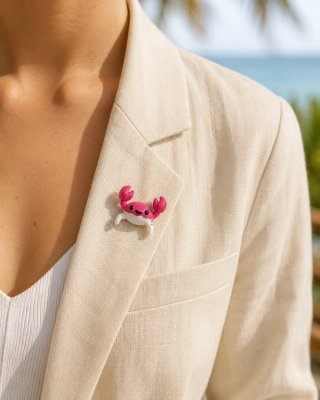 Pin de Cangrejo Rosa y Blanco