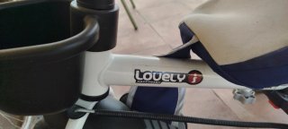 Triciclo infantil azul y gris