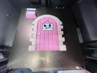 Puerta Ratón Pérez Rosa con Escalera 3D