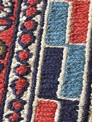 Tappeto lana artigianale 195x126 vede fotto dietro