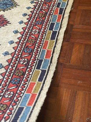 Tappeto lana artigianale 195x126 vede fotto dietro