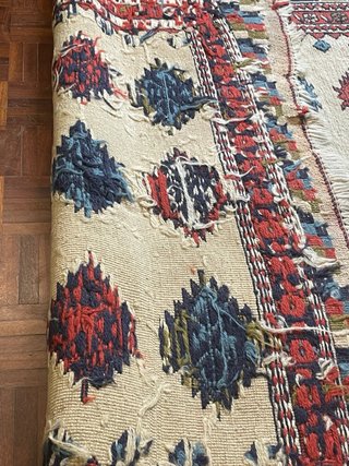 Tappeto lana artigianale 195x126 vede fotto dietro
