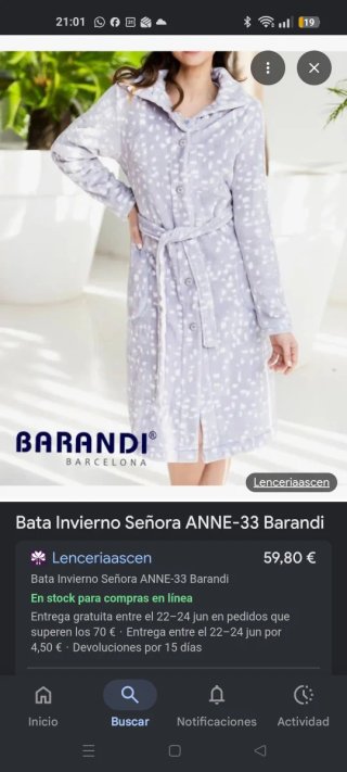 Bata Barandi gris sin estrenar