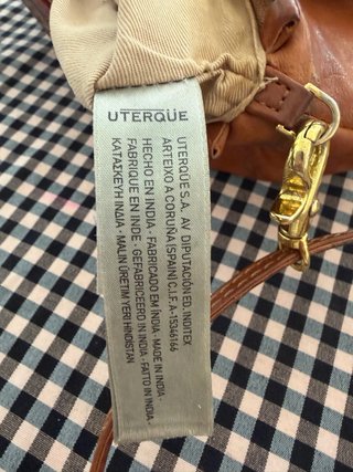 Bolso de mano piel Uterque marrón