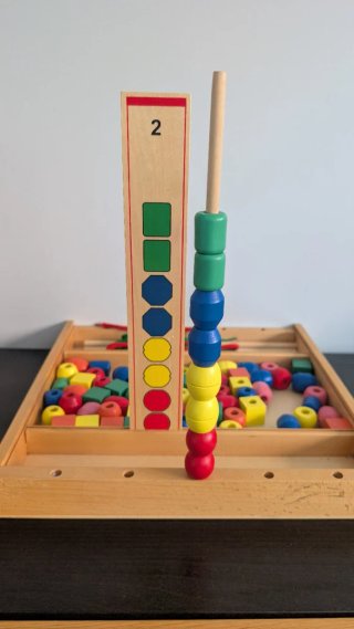 Juego Montessori Cuentas Madera
