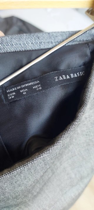 Traje Zara Gris Cheviot