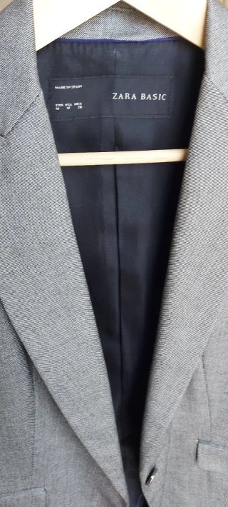 Traje Zara Gris Cheviot