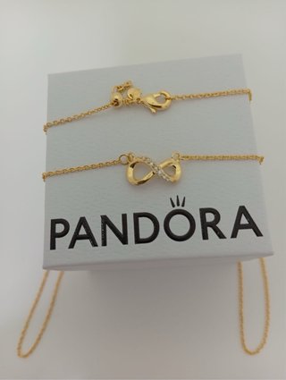 Collar Infinito Pandora Brillantes dorado