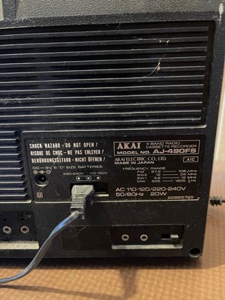 Radio Cassette Boombox Akai AJ-490FS Plata