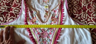 Vestido blanco bordado Flamenco