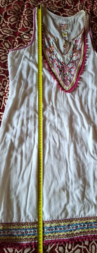 Vestido blanco bordado Flamenco