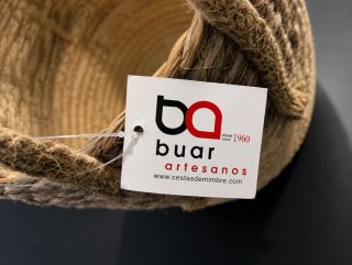 Cesta fibra natural con asas 24 cm Buar Artesanos