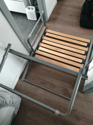 Puff Cama Gris y Blanco