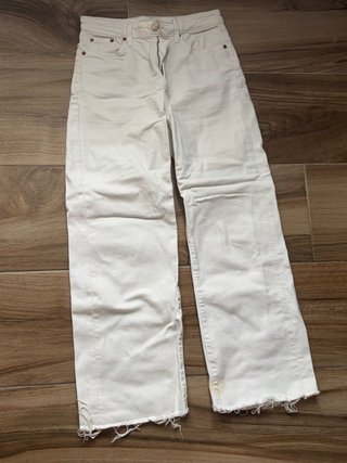 Pantalones Zara anchos blancos