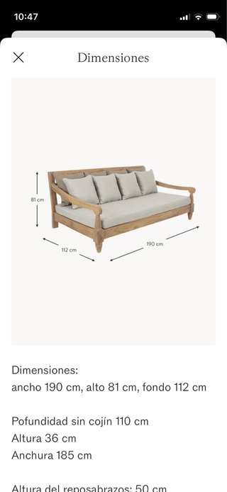Tresillo de exterior Teca FSC