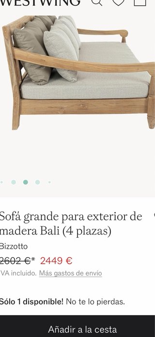 Tresillo de exterior Teca FSC