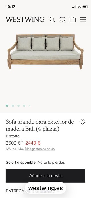 Tresillo de exterior Teca FSC