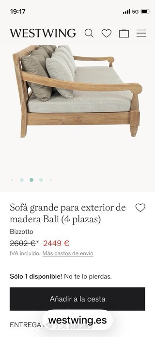Tresillo de exterior Teca FSC