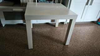 Mesa auxiliar cuadrada madera blanca