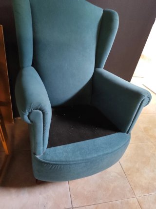 Sillón o butaca de tela azul