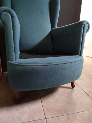 Sillón o butaca de tela azul