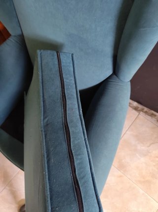 Sillón o butaca de tela azul