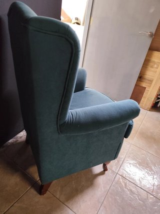 Sillón o butaca de tela azul