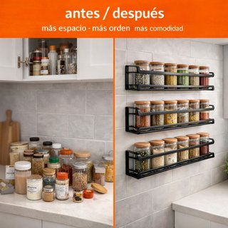 Estanterías repisas para botes especieros cocina