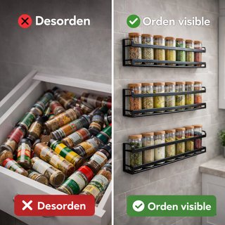 Estanterías repisas para botes especieros cocina