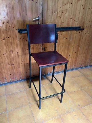 Taburete madera y metal