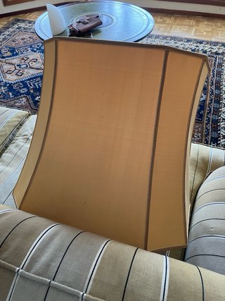 Pareja de pantallas seda beige/dorado