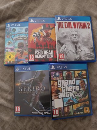 PS4 Juegos: Sekiro, RDR2, GTA V, The Evil Within 2