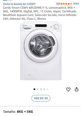 Lavadora Secadora Candy Smart CSWS 4852DWE