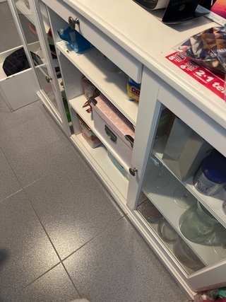 Mueble auxiliar cocina IKEA blanco cristal