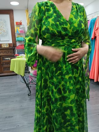 Vestido estampado verde verano