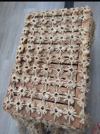 Mantel de margaritas de paja