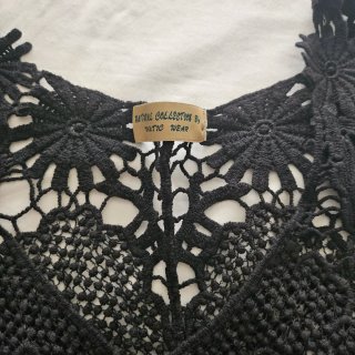 Top calado negro Natural Collection talla única