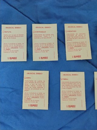 Colección cromos Bimbo Musical,1986
