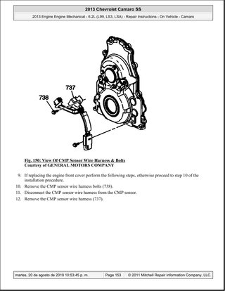 Manual Taller Chevrolet Camaro SS 6.2 2013