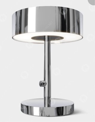 Lámpara de mesa diseño metal plateado