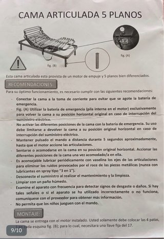 Cama articulada eléctrica 135x190 + colchón látex